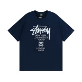 Original brand spring/summer new trendy brand STU classic cruiser print letter unisex short-sleeve shirt available for dropshipping