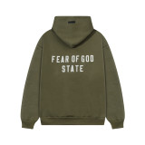 Cross-border autumn and winter new FOG ESSENTIALS letter print men's loose zip-up hooded sweatshirt women's hoodie