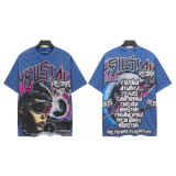 25ss American trendy high street Hellstar heavy washed distressed loose vintage short-sleeve T-shirt unisex fashion brand