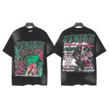 NFC Chip Hell Star HEEL Washed Vintage American Style Printed Short Sleeve T-Shirt