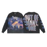 25s high-quality American trendy brand high street rock band basketball washed vintage street long-sleeve T-shirt for both men and women