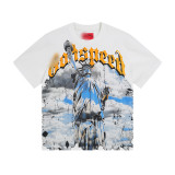Cross-border foreign trade American fashion high street skull rock band washed casual loose short-sleeve t-shirt for men and women