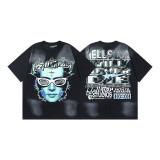 American trendy high street Hellstar men's and women's heavy washed distressed loose vintage short-sleeve T-shirt