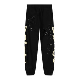 Trendy Hip-Hop Singer Foil Letter 555555 Couple's Hoodie, Casual Loose Pink Sweatshirt, Unisex