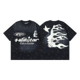 25ss cross-border foreign trade HELLSTAR American-style trendy brand high street vintage washed distressed short-sleeve unisex T-shirt