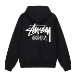 Cross-border trendy brand city exclusive zip-up hooded sweatshirt, autumn and winter loose-fit hoodie for men and women, jacket STU West
