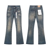 Ksubi trendy brand Purple new AM splatter-print high street retro ripped casual slim-fit jeans for men and women