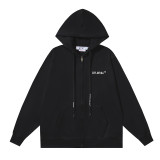 25ss American fashion high street OFF series autumn and winter OW arrow stripe trendy casual unisex loose hooded sweatshirt