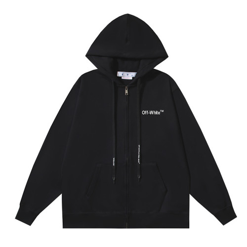 25ss American fashion high street OFF series autumn and winter OW arrow stripe trendy casual unisex loose hooded sweatshirt