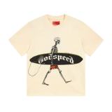 Cross-border foreign trade American fashion high street skull rock band washed casual loose short-sleeve t-shirt for men and women