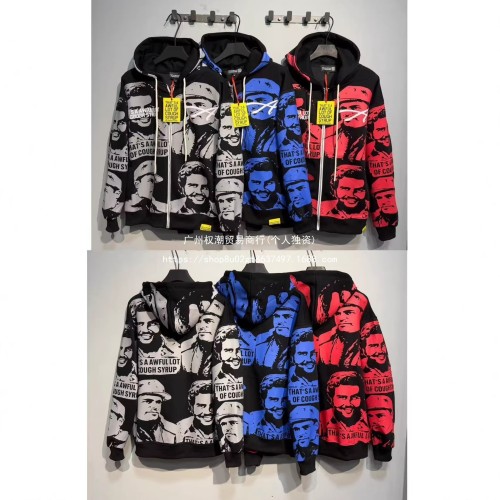 High-end foreign trade version of  THAT'S A AWFUL LOT OF COUGH SYRUP  printed all-over hoodie and pants set
