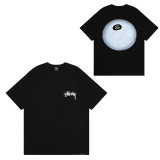 Original label one-piece dropshipping trendy brand STU West short-sleeve T-shirt with dice, black eight, ice cream designs, basic American style couple's wear for summer