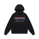 Trapstar's new rainbow gradient letter tiger head embroidery unisex hooded sports sweatshirt and jogger pants set