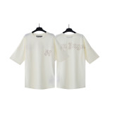 Foreign trade cross-border wholesale pa angel trendy brand coconut tree flame letter logo graffiti paint short-sleeve T-shirt for men and women