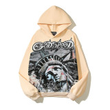 Godspeed Cross-Border 25ss Fall/Winter New Direct Print Washed Vintage Pure Cotton Hip-Hop American Style Hoodie Sweatshirt