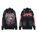 25ss high-quality Hellstar trendy high street washed distressed loose hoodie sweatshirt and pants unisex set