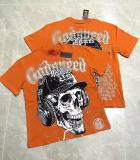 25ss American fashion brand GOD high street washed distressed printed spliced vintage summer loose short-sleeve T-shirt for men and women