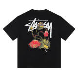 Cross-border European and American foreign trade S-letter printed cartoon series street casual loose-fitting unisex short-sleeve shirt