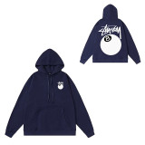 Original brand STUSI hoodie, new autumn and winter style, letter dice black eight, hooded couple's outfit