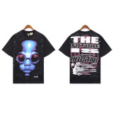 American trendy INS-style Hell Star retro print summer street fashion loose casual shorts and short-sleeve T-shirt for men and women