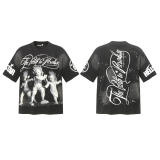 New Hellstar high-quality vintage washed loose-fit short-sleeve T-shirt for men