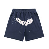 Sp555der American fashion brand high street foam letter logo shorts, summer loose-fitting knee-length shorts, unisex
