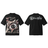 25ss cross-border American streetwear brand HELLSTAR full-print vintage hip-hop loose casual short-sleeve T-shirt for men and women