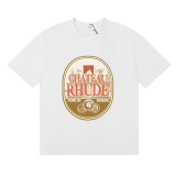 25ss cross-border European and American trendy brand RHUDE character, coconut tree, and letter print American style short-sleeve T-shirt, unisex