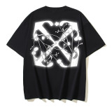 25ss high-quality OFF OW trendy high street arrow print summer short-sleeve casual loose T-shirt for men and women couples