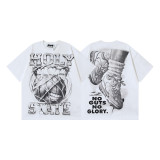 25ss Summer New Arrival Hellstar Fashionable High Street Washed Vintage Print Loose Short Sleeve T-Shirt Unisex