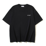 25ss European and American cross-border fashion high street OFF-WHITE high-quality printed graffiti loose short-sleeve T-shirt for men and women