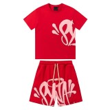 SynaWord American Style Loose Sweatshirt Hoodie Sweatpants Y2K Unisex Trendy Hip-Hop Street Couple Casual Set