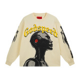 Spring new trendy rock band street style pure cotton loose long-sleeve T-shirt for both men and women