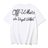25ss American style trendy brand high-quality off-shoulder short-sleeve T-shirt with melting arrow gradient starry sky ink splatter design for men and women