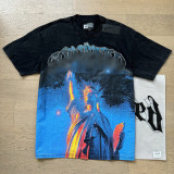 26ss Cross-Border Foreign Trade GOD American Trend High Street Vintage Washed Distressed Skull Unisex Loose Fit Printed Short Sleeve T-Shirt