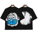 American trendy high street hip-hop Billionaire cartoon abstract pattern printed casual round-neck short-sleeve T-shirt for men and women