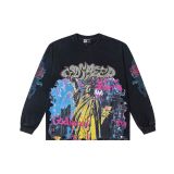 Cross-border American fashion Godspeed new American street hip-hop print retro pure cotton casual long-sleeve T-shirt