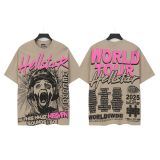 25ss Cross-Border Foreign Trade Hellstar American Trend High Street Retro Print Summer Loose Short-Sleeve T-Shirt Unisex