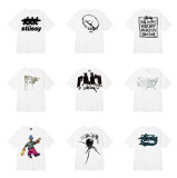 6STU New T-Shirt for Men and Women, Short Sleeve T-Shirt with Cow Print, Loose Fit, 230g, Summer Tee