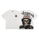 Cross-border foreign trade American fashion high street skull rock band washed casual loose short-sleeve t-shirt for men and women