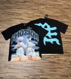 26ss Cross-Border Foreign Trade Mixed Emotion American Fashion Brand New Short-Sleeve Angel Rhinestone Loose T-Shirt for Men