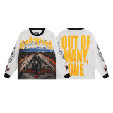 Spring new trendy rock band street style pure cotton loose long-sleeve T-shirt for both men and women
