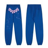 Cross-border foreign trade European and American trendy brand sp555der spider web letter print hoodie sweatshirt and pants set for men and women
