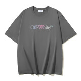 25ss high-quality OFF OW trendy high street arrow print summer short-sleeve casual loose T-shirt for men and women couples