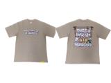 25ss American fashion high street COUGH SYRUP 3D white ink direct print rhinestone high street loose double yarn short sleeve t-shirt for men