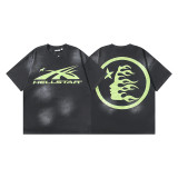 25ss Summer New Hellstar American Style Trendy Brand High Street Washed Vintage Print Unisex Short Sleeve T-Shirt