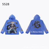 25 Cross-border Trendy American Retro God Classic Print Hooded Sweatshirt for Men and Women, Pure Cotton, High Quality, Loose Fit