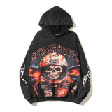 Godspeed Cross-Border 25ss Fall/Winter New Direct Print Washed Vintage Pure Cotton Hip-Hop American Style Hoodie Sweatshirt