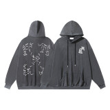 25ss cross-border foreign trade OFF American style trendy brand washed and distressed heavy religious oil painting print men's hoodie