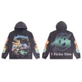 25ss American streetwear brand GOD high street rock band washed vintage streetwear hoodie sweatshirt top for men